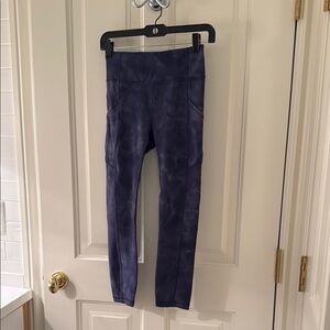 lululemon Blue Tie-dye Leggings - size 4 with 25” inseam
